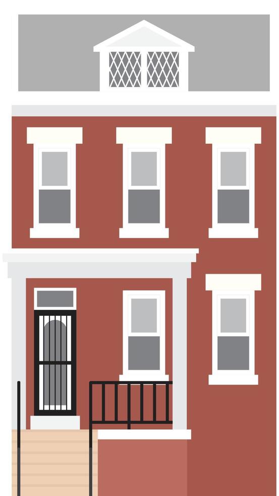 ilustración de vector de casa de fila