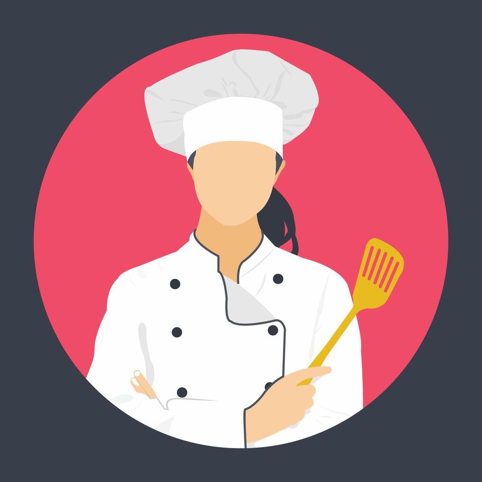 Trendy Female Chef vector