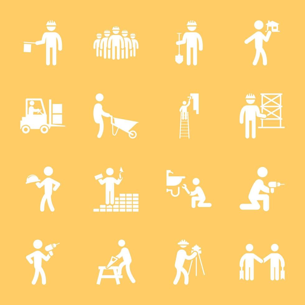 Set of Labours Icon Designs vector