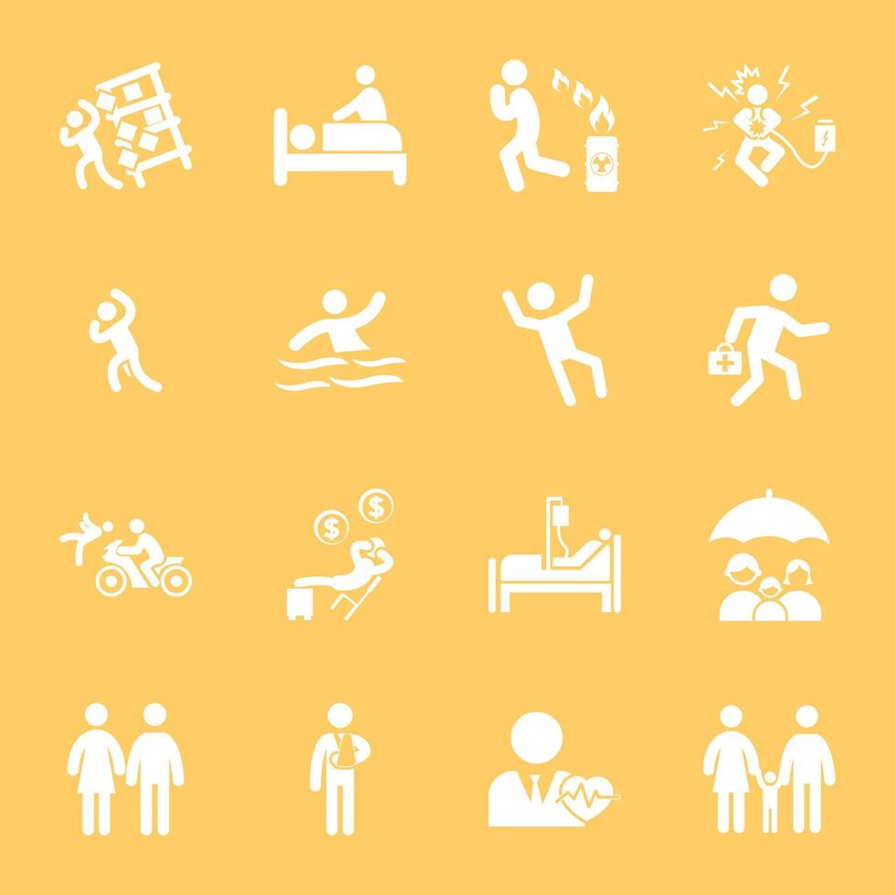 Pack of Mishaps Icon Designs vector