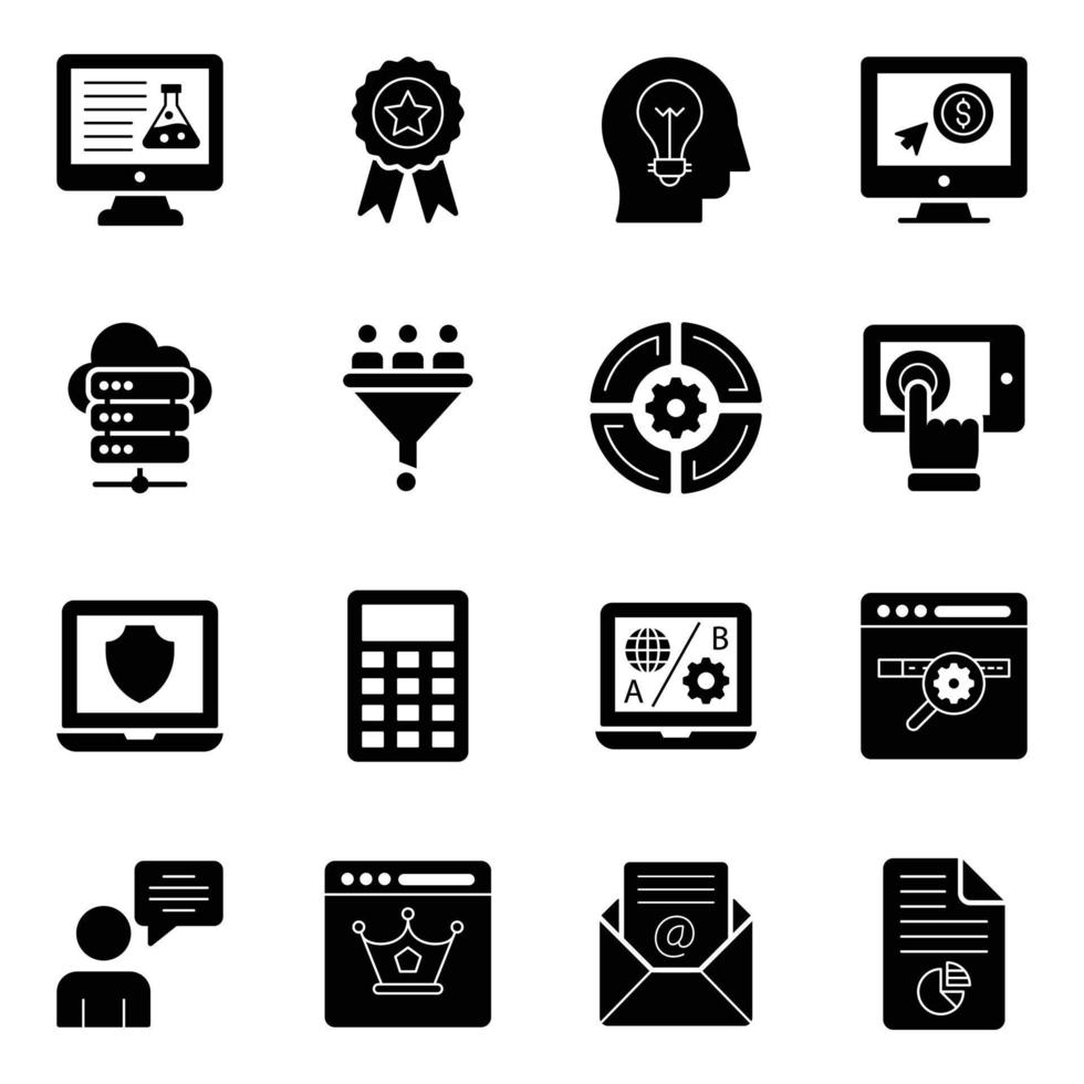 Web and Online Work Solid Vectors Pack