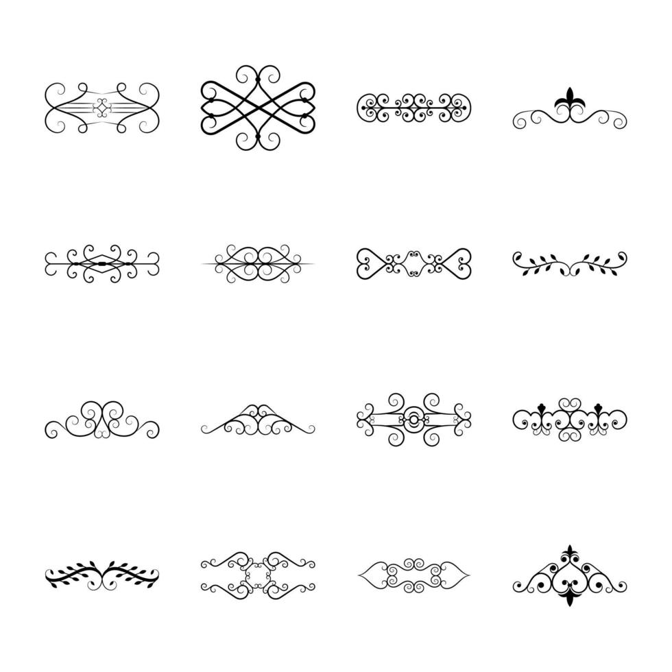 Calligraphic Elements Vector Set