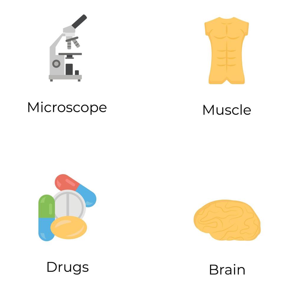 Pack of Organs and Medical Flat Icons vector