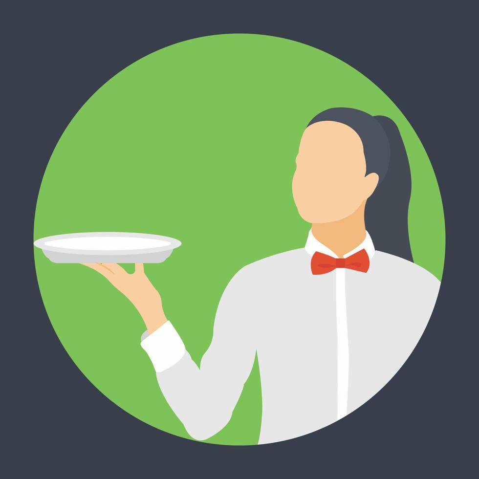 Trendy Waitress Concepts vector