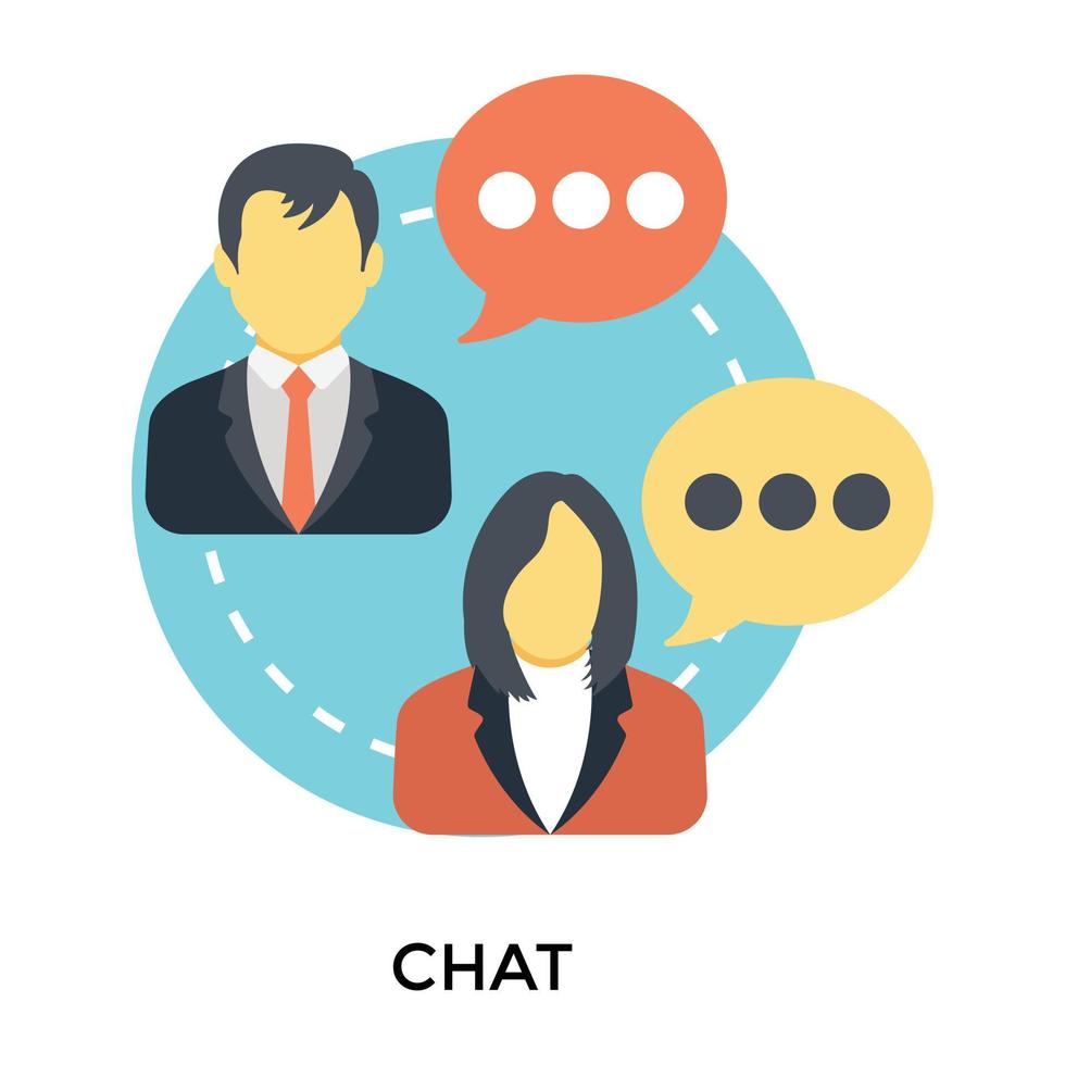 Trendy Online Chat vector