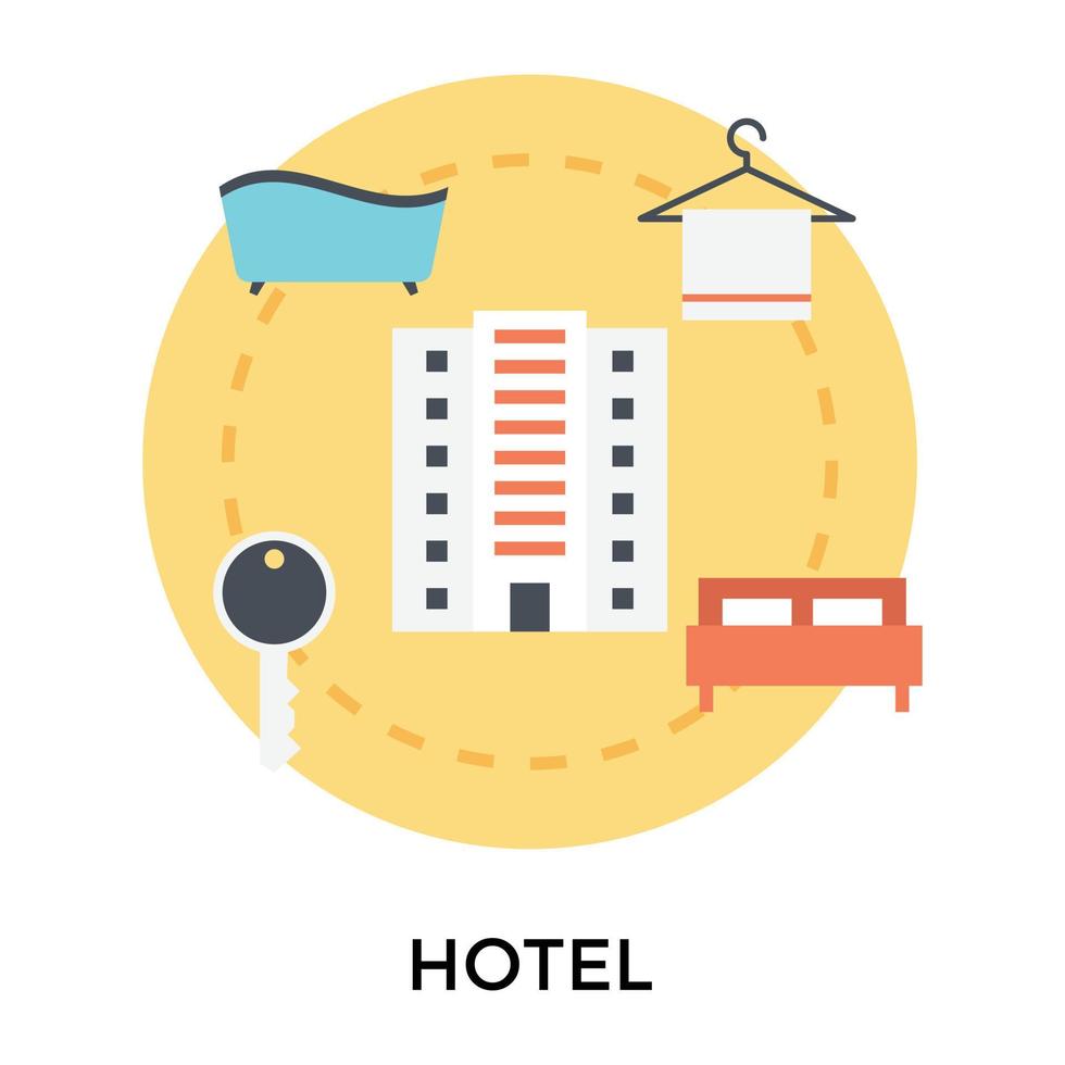 Trendy Hotel Services vector