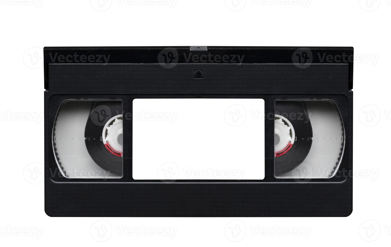 cinta de videocasete vhs aislada en el fondo blanco con trazado de recorte foto