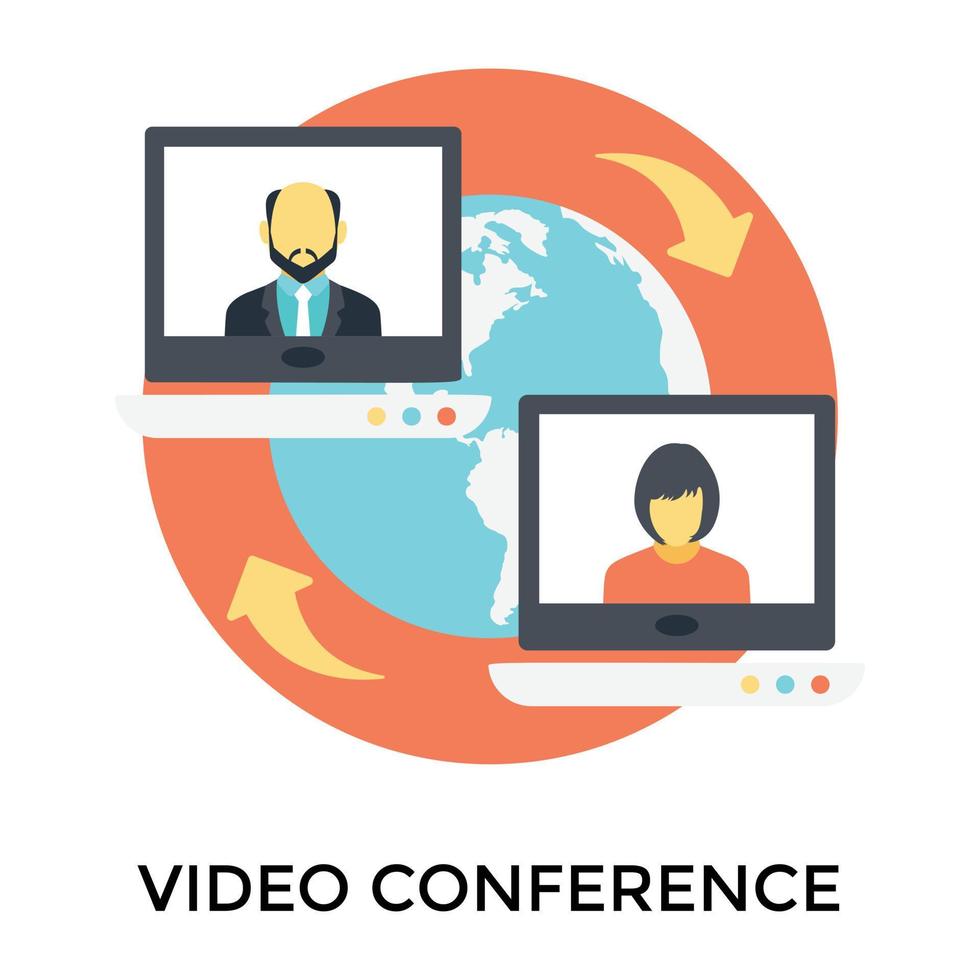 Trendy Video Conference vector