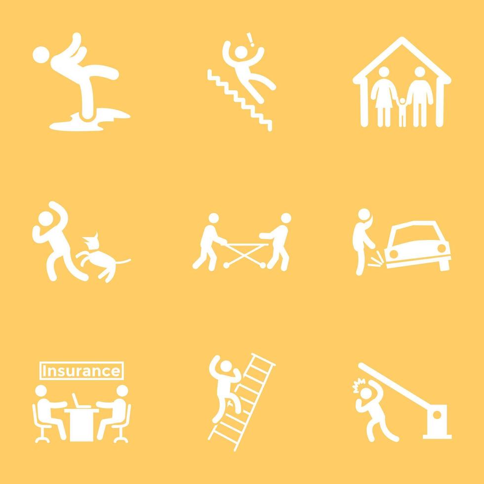 Set of Accidents Icon Designs vector