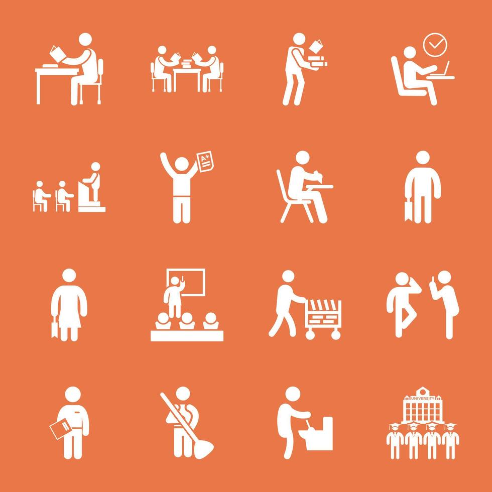 Pack of Schooling Icon Designs vector