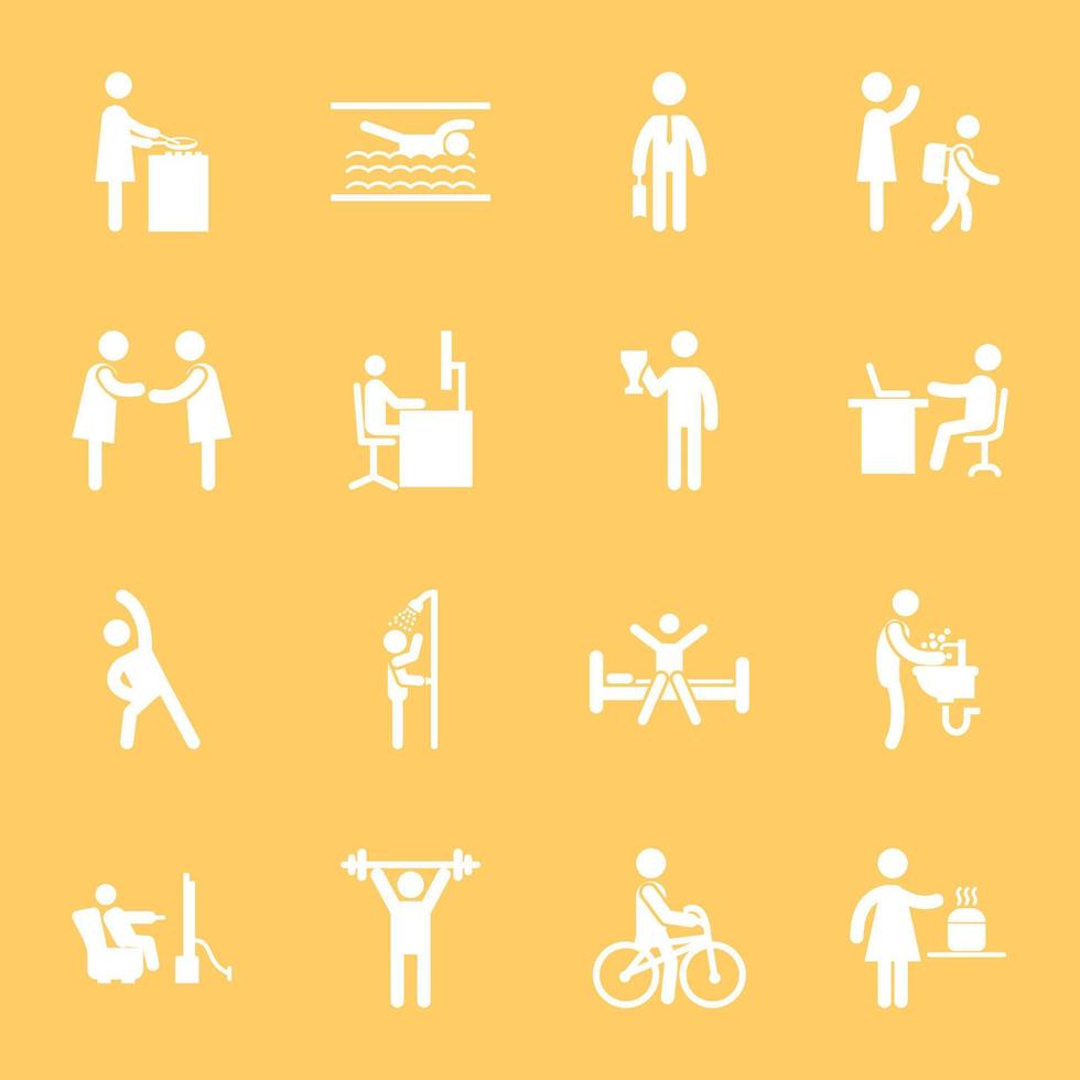 Pack of Activities Icon Designs vector