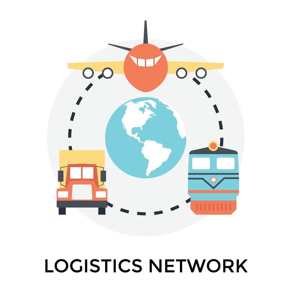 Trendy Logistics Network vector