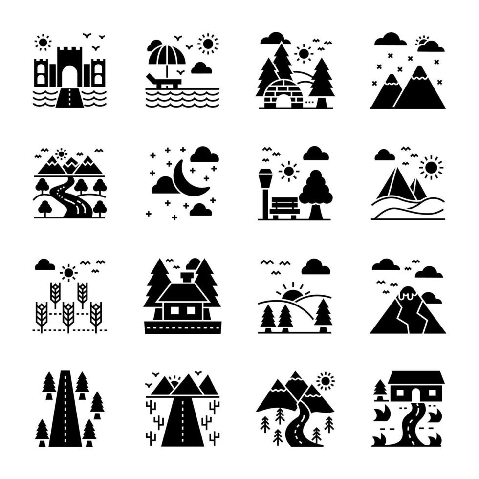 Landforms Vector Icons Pack