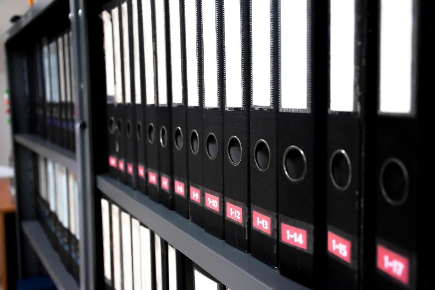 Office document folders standing in a row photo