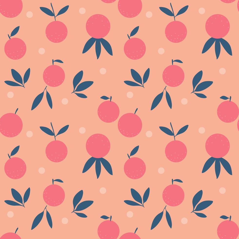 Seamless pattern with peaches. Cute background for decoration. Wrapping paper pattern. vector