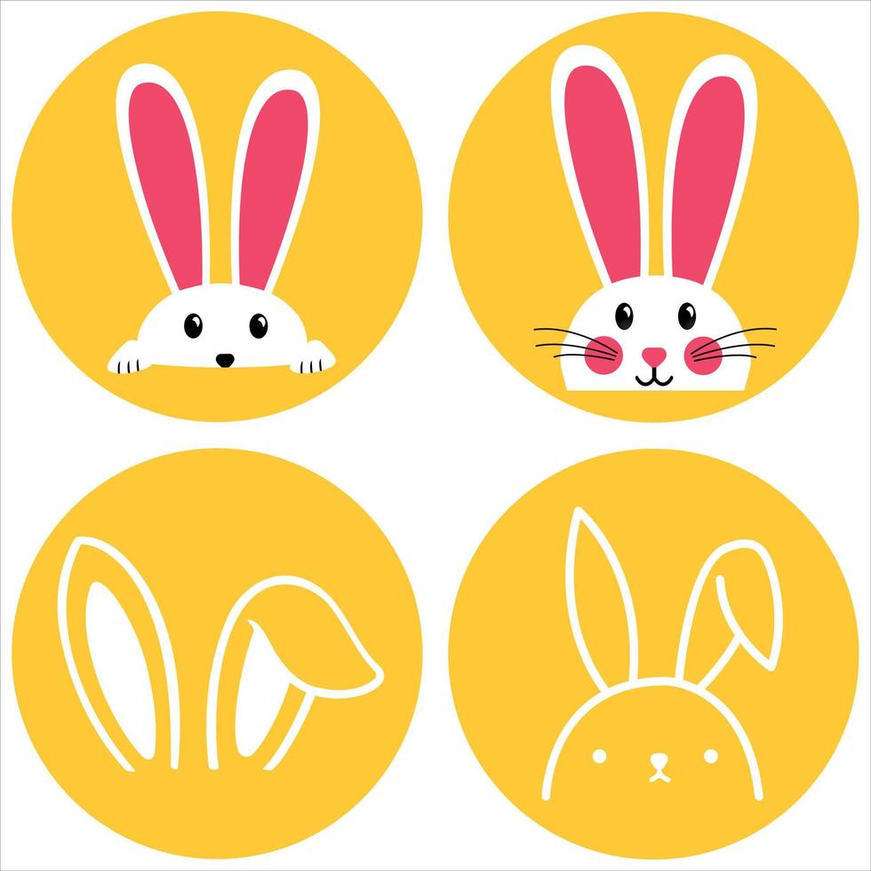 Collection of bunnies vector