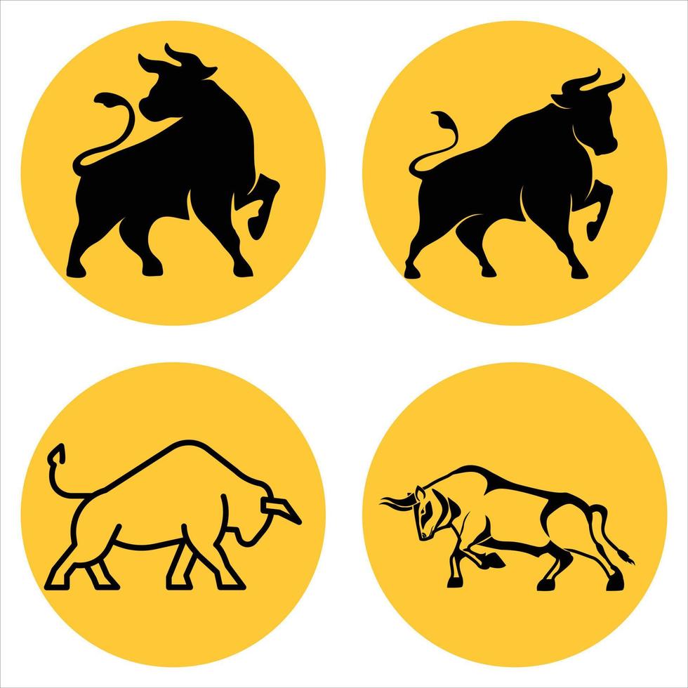 Collection of bulls vector