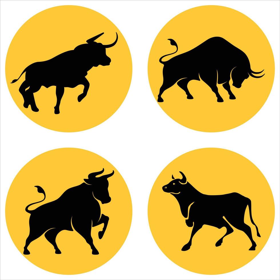 Collection of bulls vector