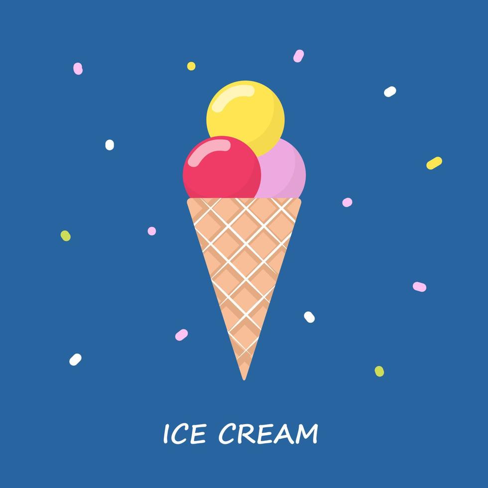 hermosa ilustración vectorial de helado de sabor. vector