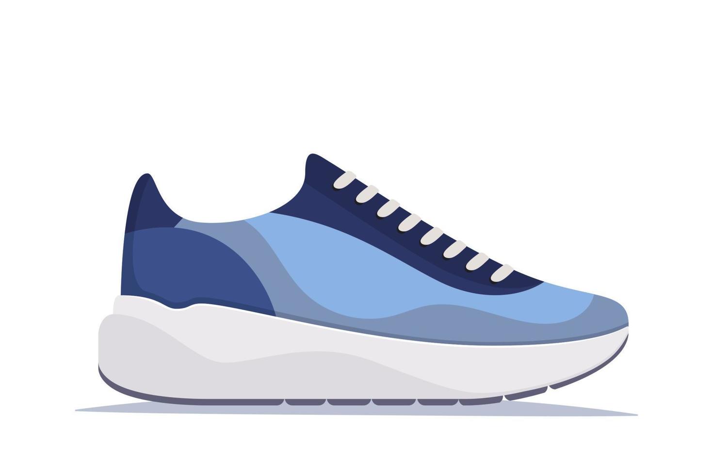 zapatillas modernas de moda, vista lateral. zapatillas de deporte de moda. calzado deportivo cómodo. ilustración vectorial en estilo plano. vector