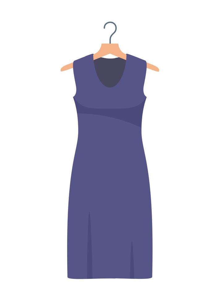 Dress with hanger, casual clothing, shirt. Vector illustration in flat style.