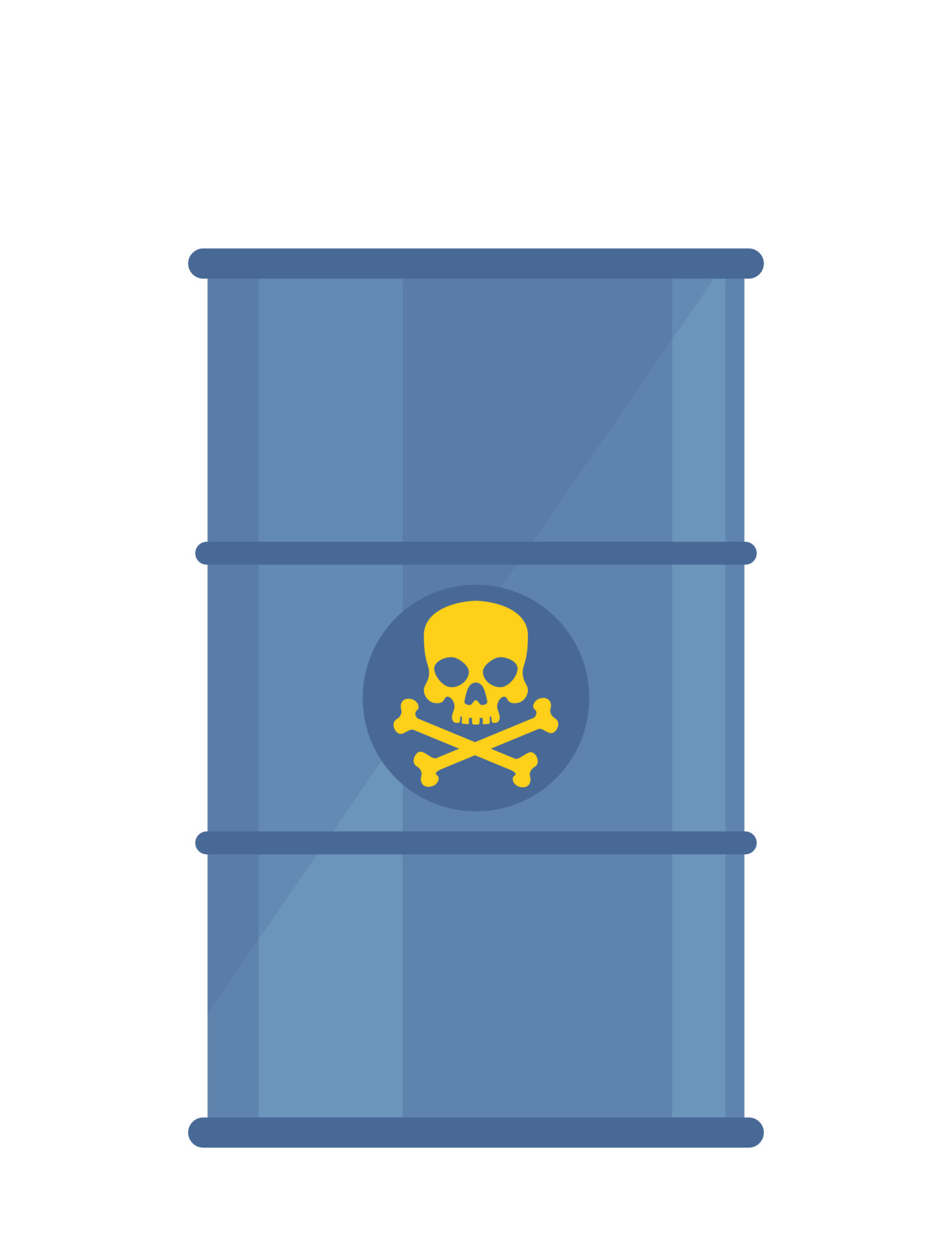 Barrel of toxic waste. Poisonous icon, skull and crossbones. Ecology