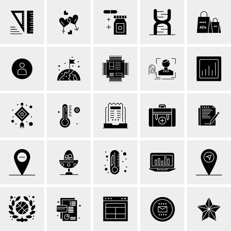 25 iconos de negocios universales vector ilustración de icono creativo para usar en proyectos relacionados con la web y dispositivos móviles