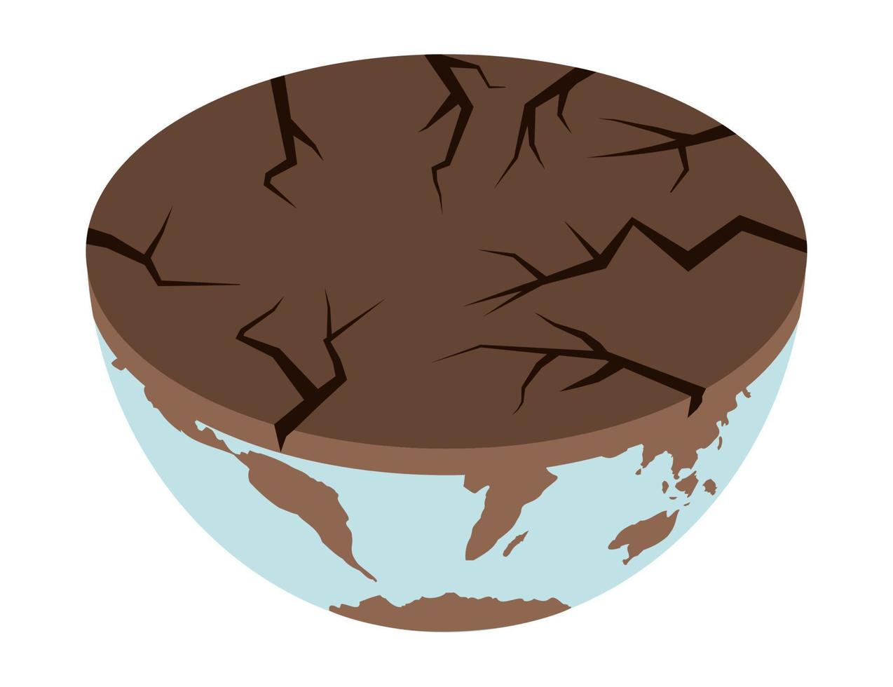 Earth climate change icon - vector isometric ecology illustration of an environmental concept to save the planet Earth. Concept vision on the theme of global crisis in the world.