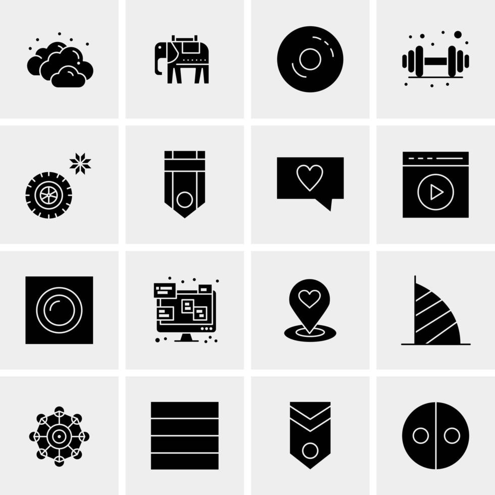 16 iconos universales de negocios vector ilustración de icono creativo para usar en proyectos relacionados con la web y dispositivos móviles