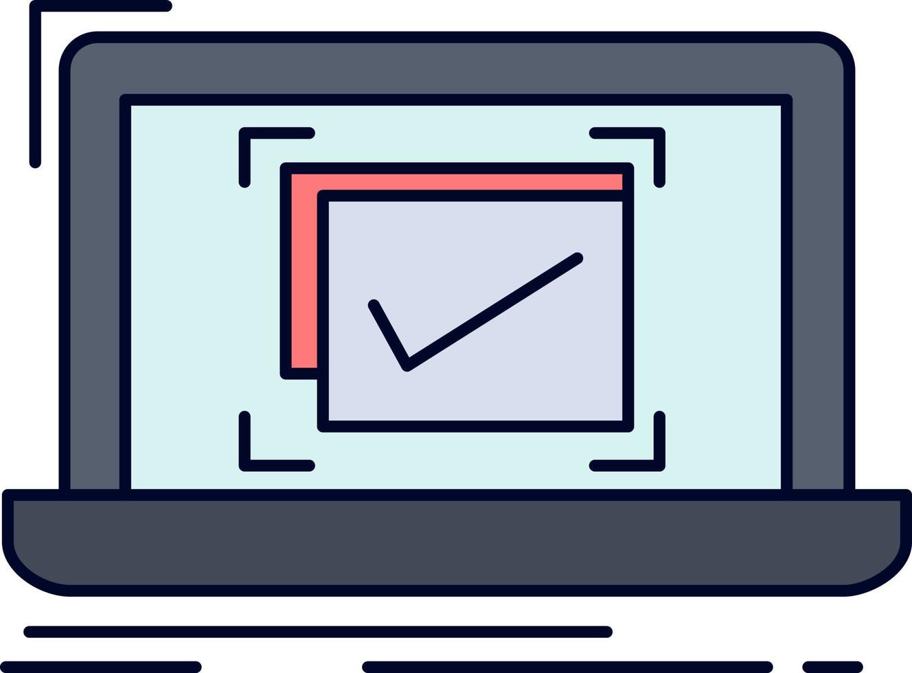 system monitoring checklist Good OK Flat Color Icon Vector