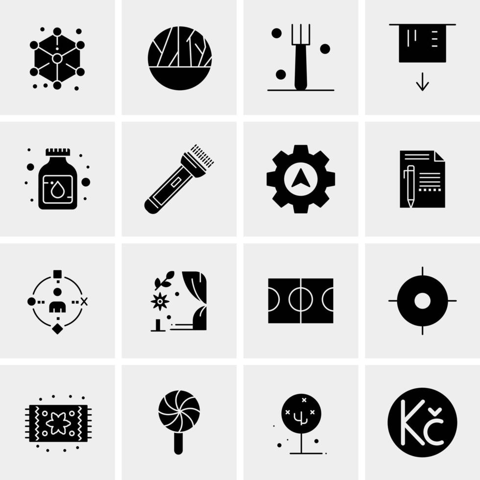 16 iconos universales de negocios vector ilustración de icono creativo para usar en proyectos relacionados con la web y dispositivos móviles