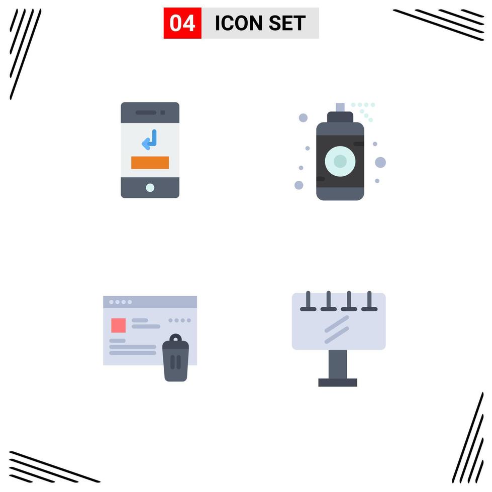 Pictogram Set of 4 Simple Flat Icons of arrows gdpr phone graphic been Editable Vector Design Elements
