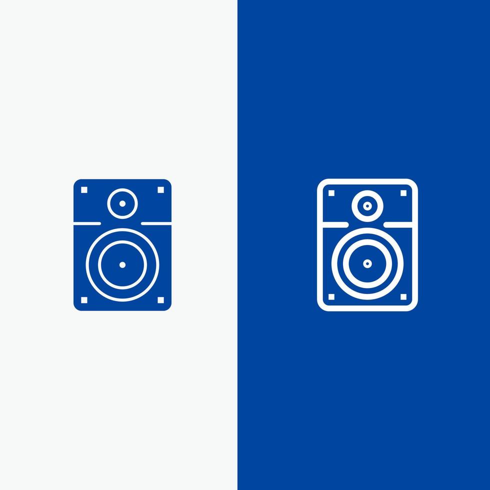 Speaker Loud Music Education Line and Glyph Solid icon Blue banner vector