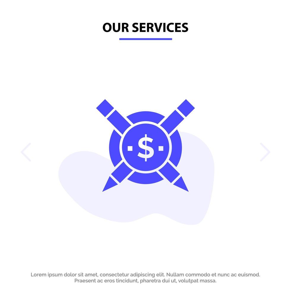 Our Services Paid Articles Paid Articles Digital Solid Glyph Icon Web card Template vector