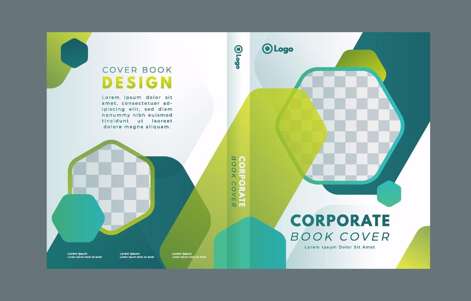 Gradient Wavy Shapes and Lines Corporate Book Cover Design vector