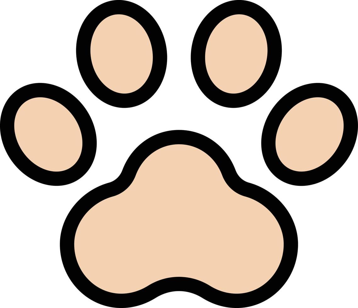 ilustración de vector de huella de gato en un fondo. símbolos de calidad premium. iconos vectoriales para concepto y diseño gráfico.