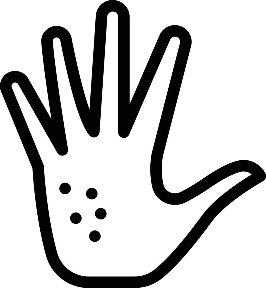 ilustración de vector de alergia a la mano en un fondo. símbolos de calidad premium. iconos vectoriales para concepto y diseño gráfico.