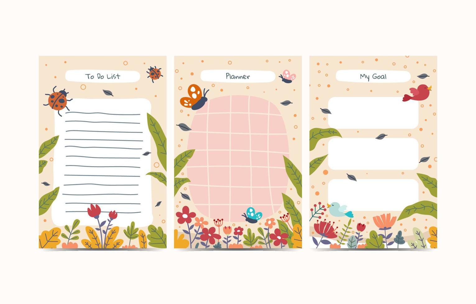 Spring Journal Template vector