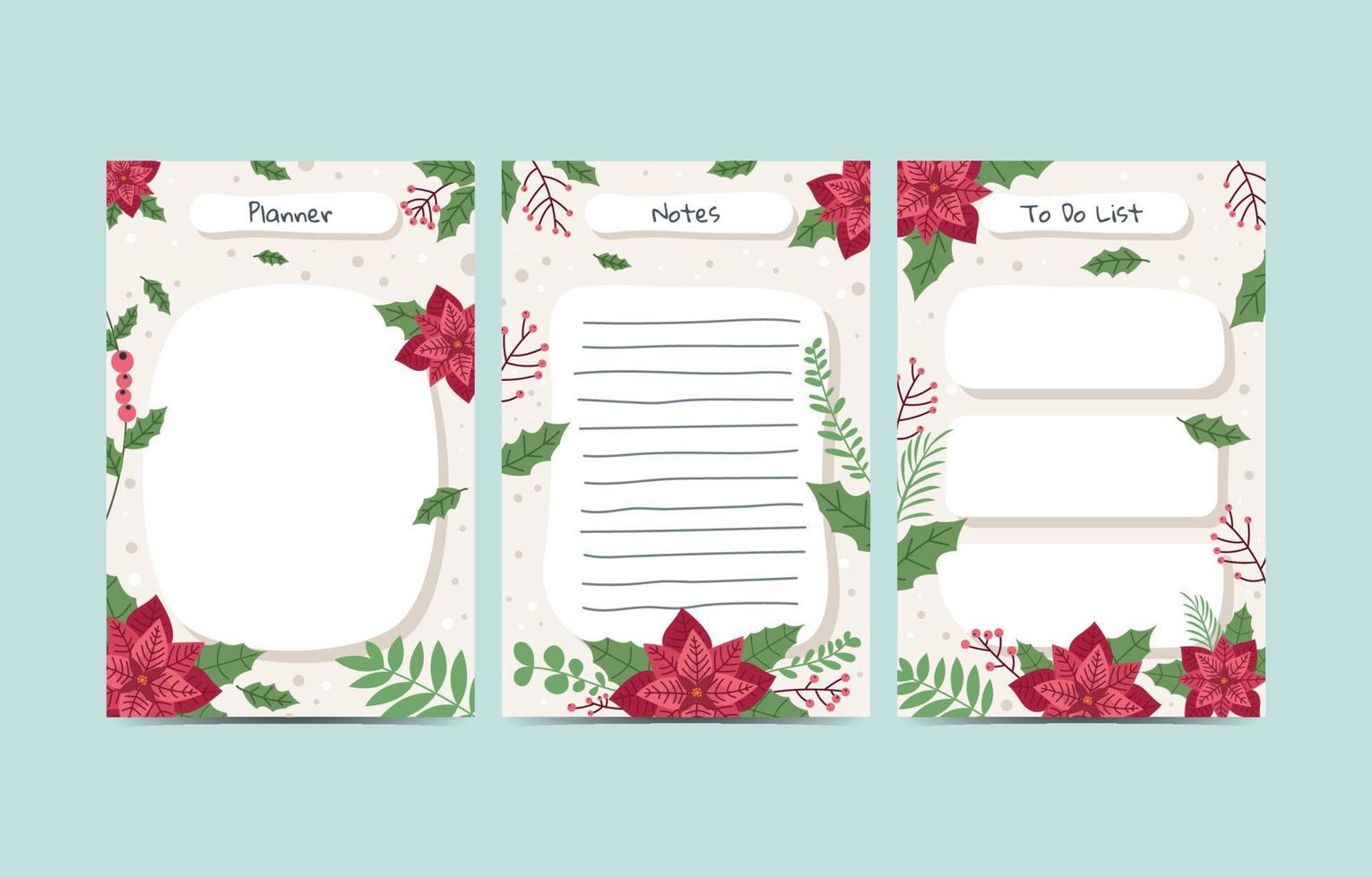 Poinsettias Journal Template vector