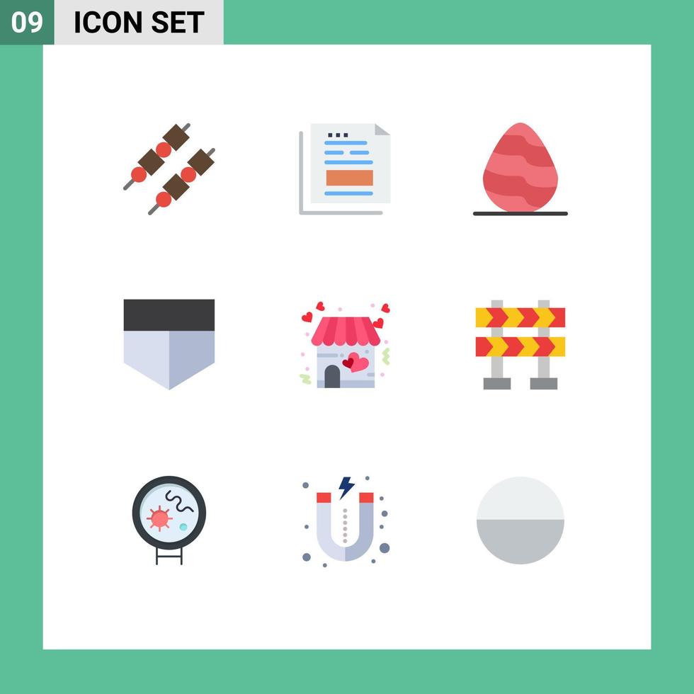 9 Flat Color concept for Websites Mobile and Apps valentine shop easter love protect Editable Vector Design Elements