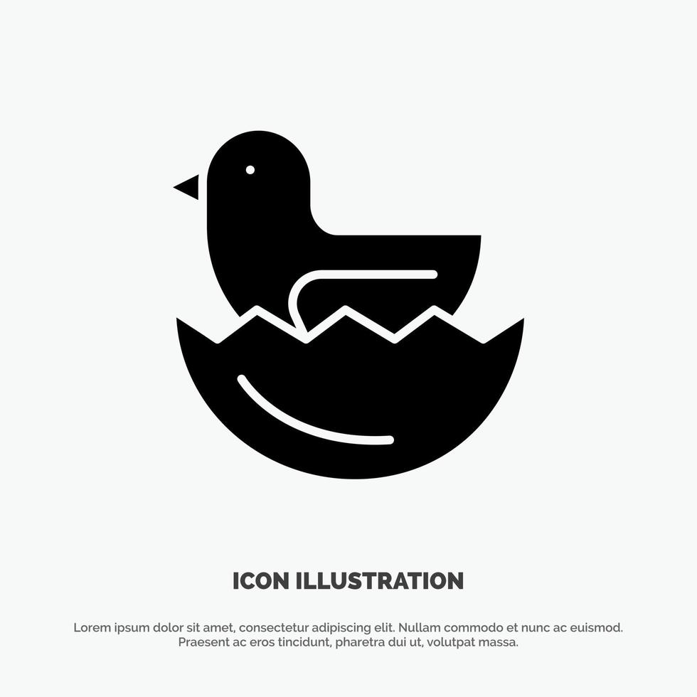 Duck Egg Easter solid Glyph Icon vector