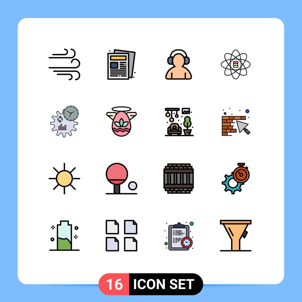 16 iconos creativos signos y símbolos modernos de gestión empresarial apoyo dólar scince elementos de diseño de vectores creativos editables