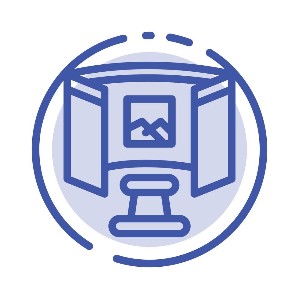 Future Glasses Science Technology Blue Dotted Line Line Icon vector
