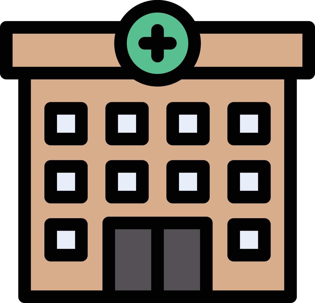 ilustración de vector de hospital en un fondo. símbolos de calidad premium. iconos vectoriales para concepto y diseño gráfico.