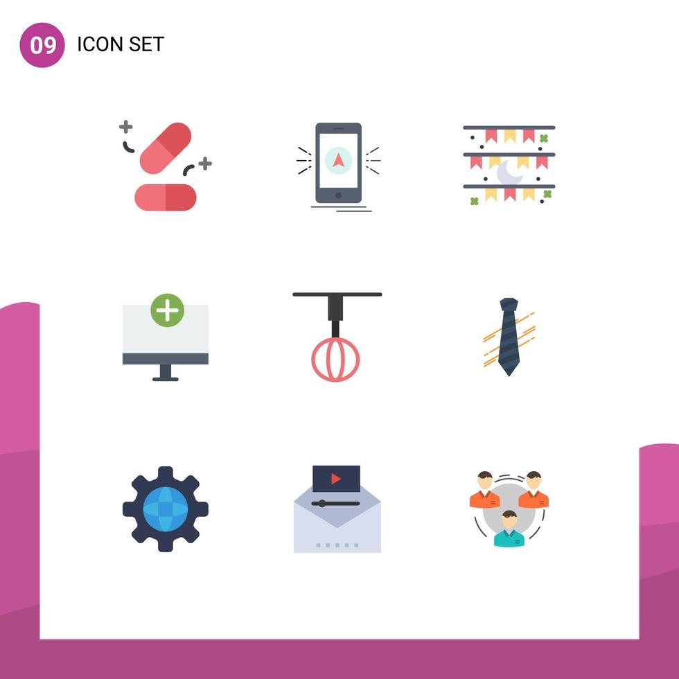 Modern Set of 9 Flat Colors and symbols such as gadget computers location add decoration Editable Vector Design Elements