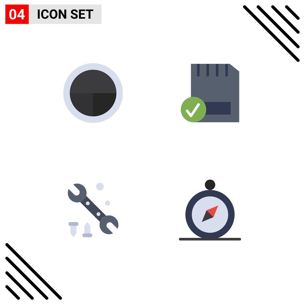 Universal Icon Symbols Group of 4 Modern Flat Icons of army wrench soldier connected tool Editable Vector Design Elements
