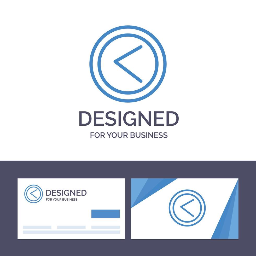 Creative Business Card and Logo template Arrow Interface Left User Vector Illustration