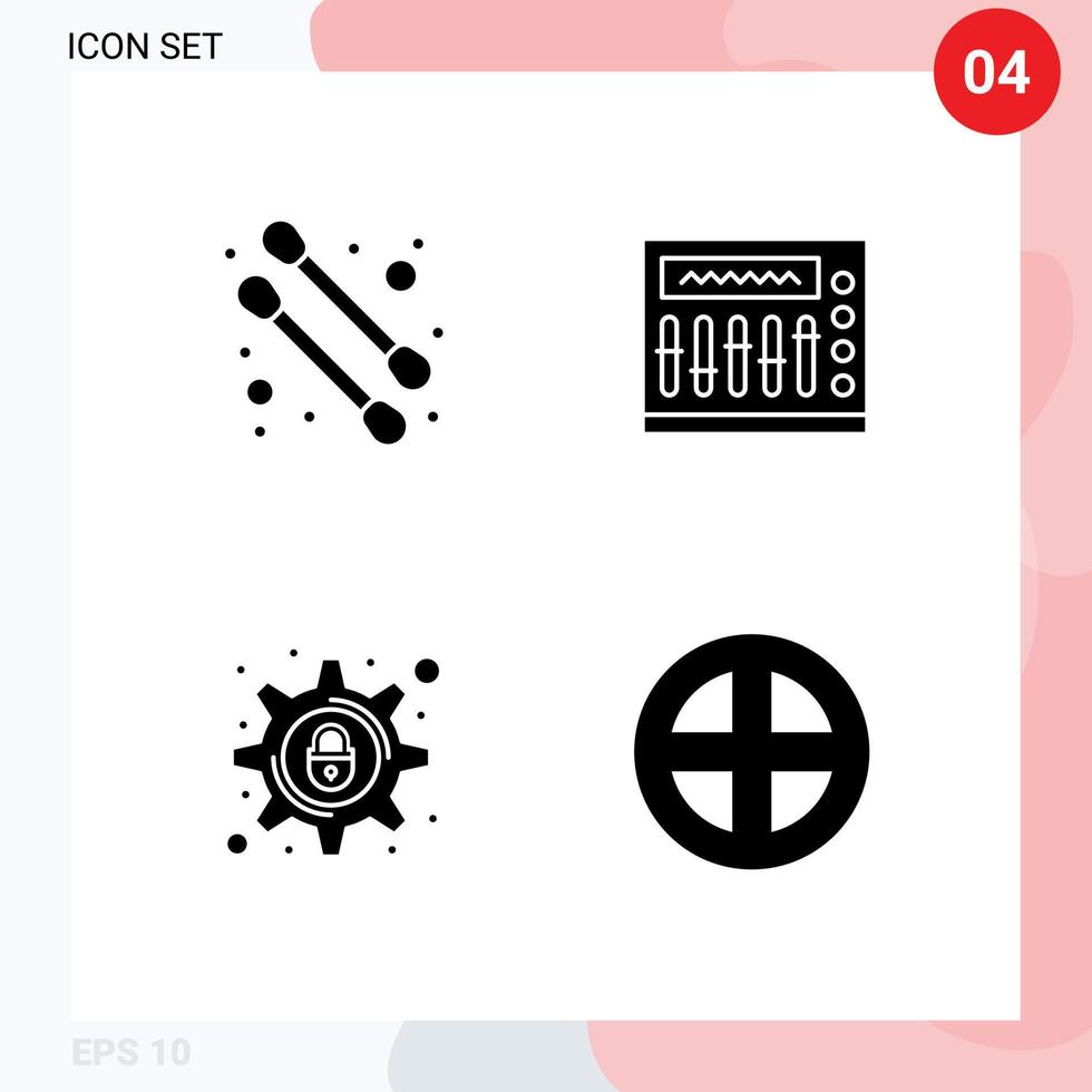 Universal Solid Glyphs Set for Web and Mobile Applications beauty setting night cyber crime door Editable Vector Design Elements