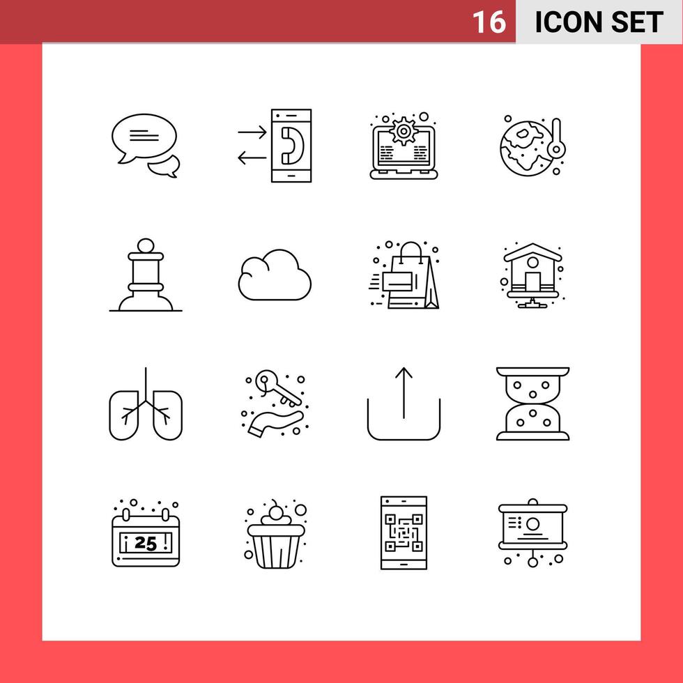 16 Creative Icons Modern Signs and Symbols of bishop temperature gear energy earth day Editable Vector Design Elements