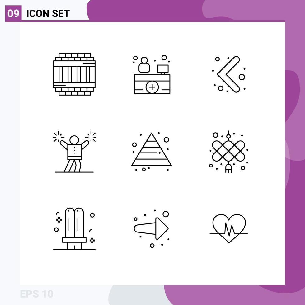 9 Universal Outline Signs Symbols of chinese knot growth left career encourage Editable Vector Design Elements